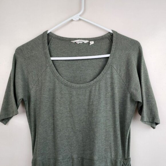 Athleta Jasper Green Ruched Tulip Hem Seeker T-Shirt Dress Size Small - Picture 5 of 11